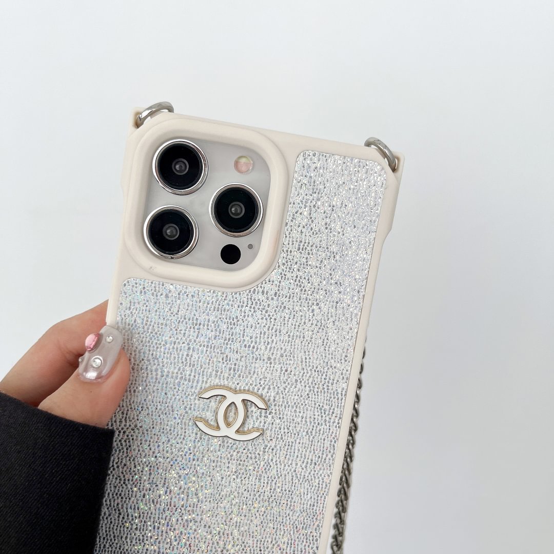 Chanel四角防墜帶扣可調節長繩iPhone手機殼