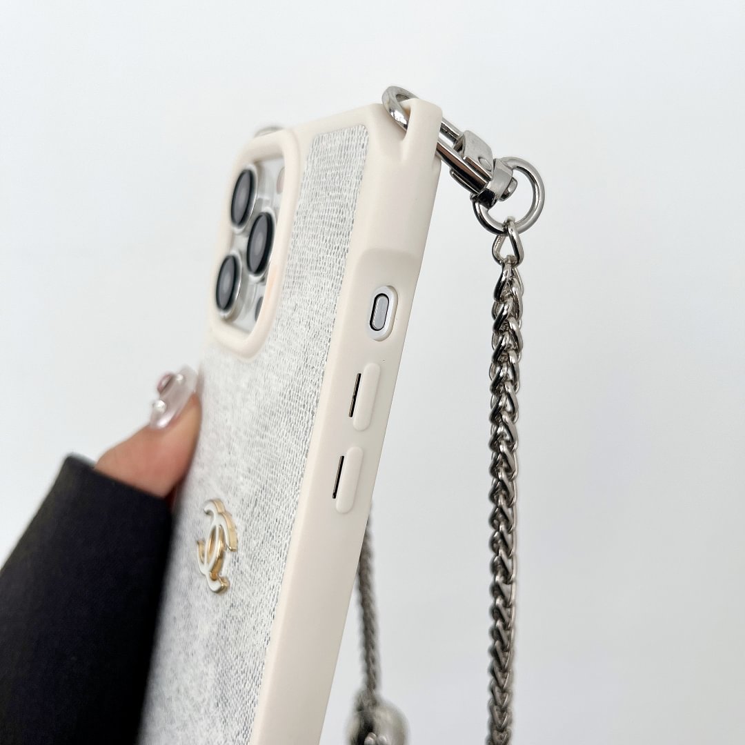 Chanel四角防墜帶扣可調節長繩iPhone手機殼