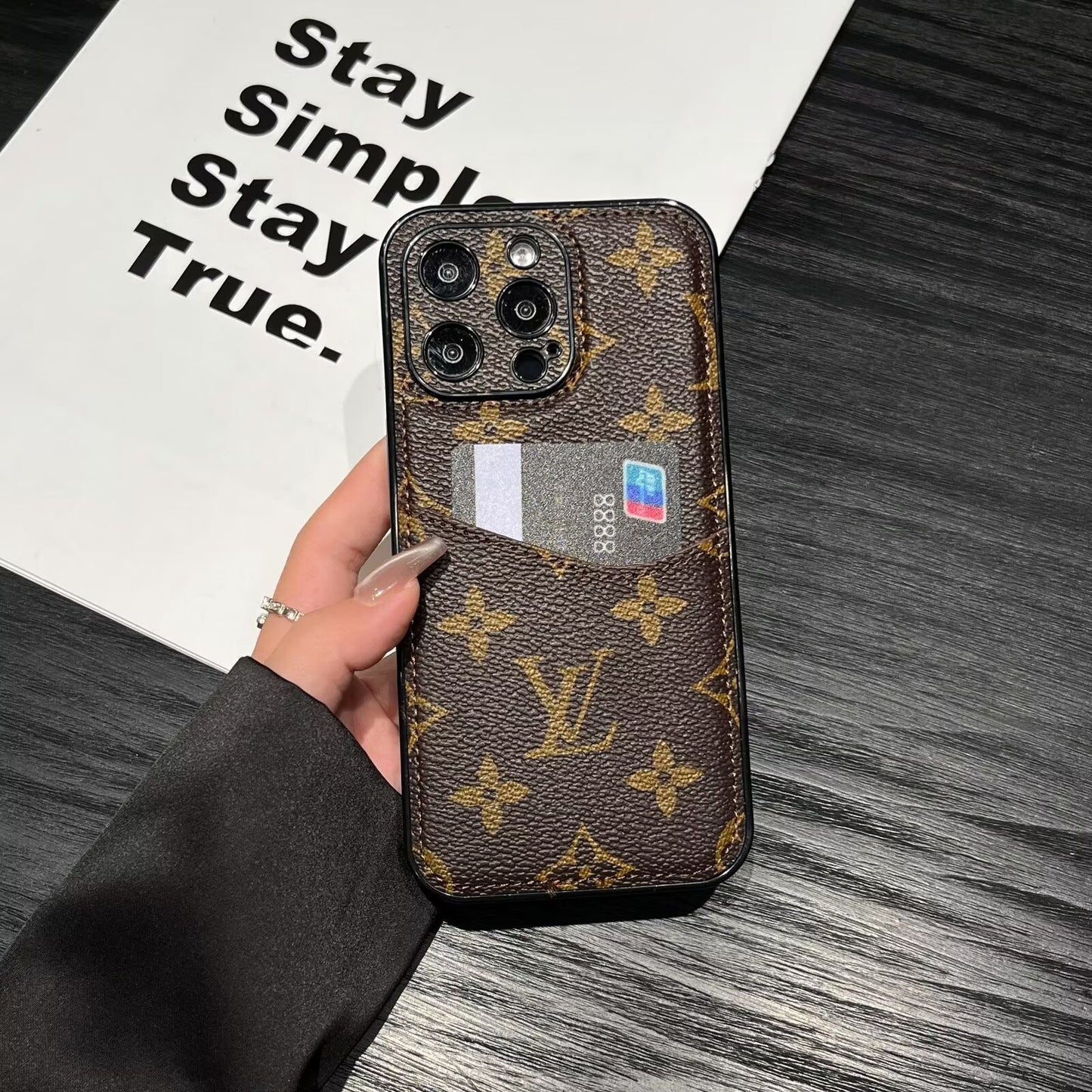 奢華Gucci Ophidia GG皮革LV背卡Burberry蘋果iPhone手機殼