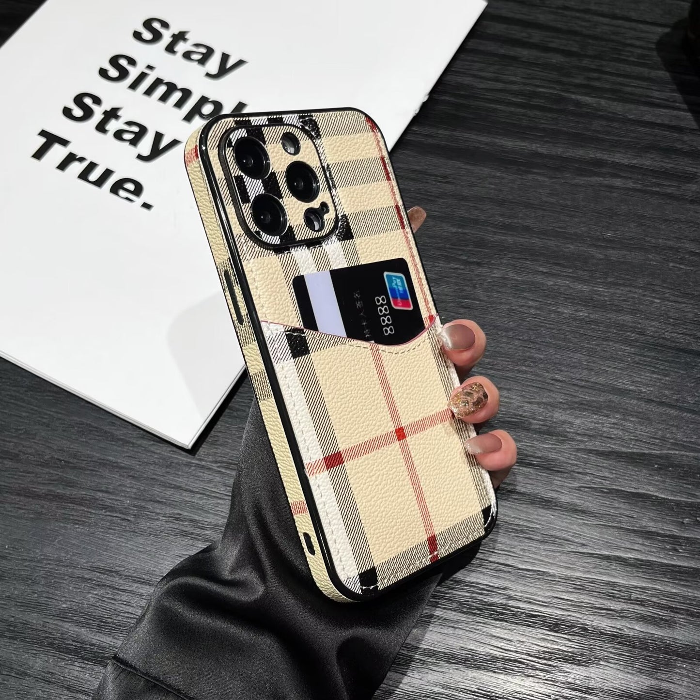 奢華Gucci Ophidia GG皮革LV背卡Burberry蘋果iPhone手機殼