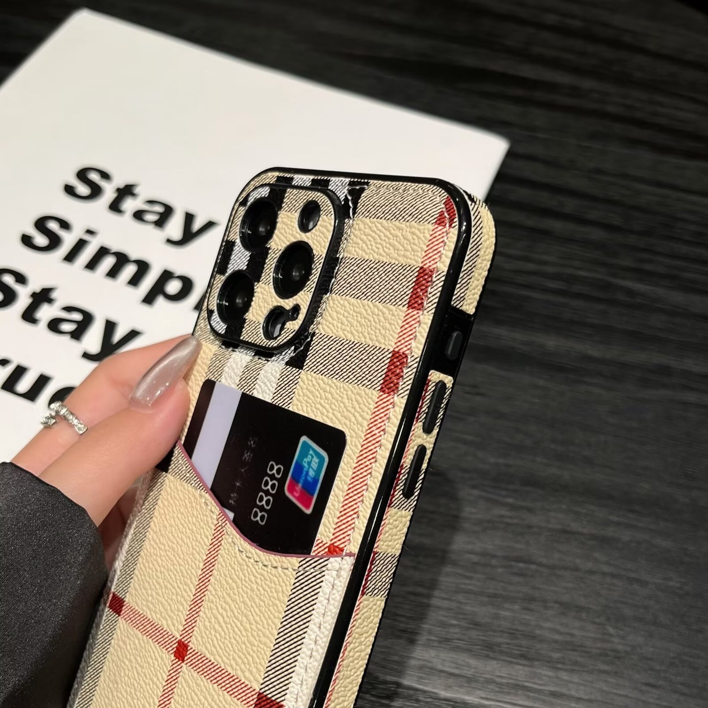奢華Gucci Ophidia GG皮革LV背卡Burberry蘋果iPhone手機殼