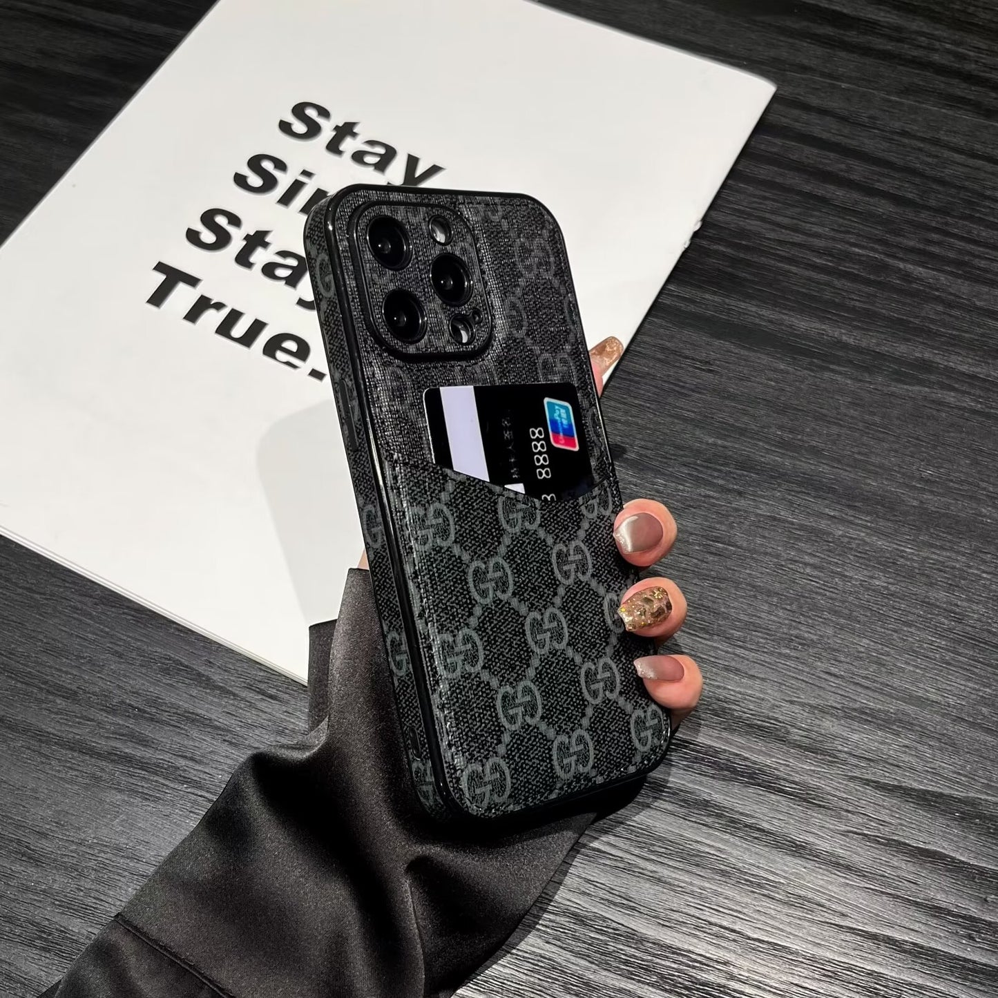 奢華Gucci Ophidia GG皮革LV背卡Burberry蘋果iPhone手機殼
