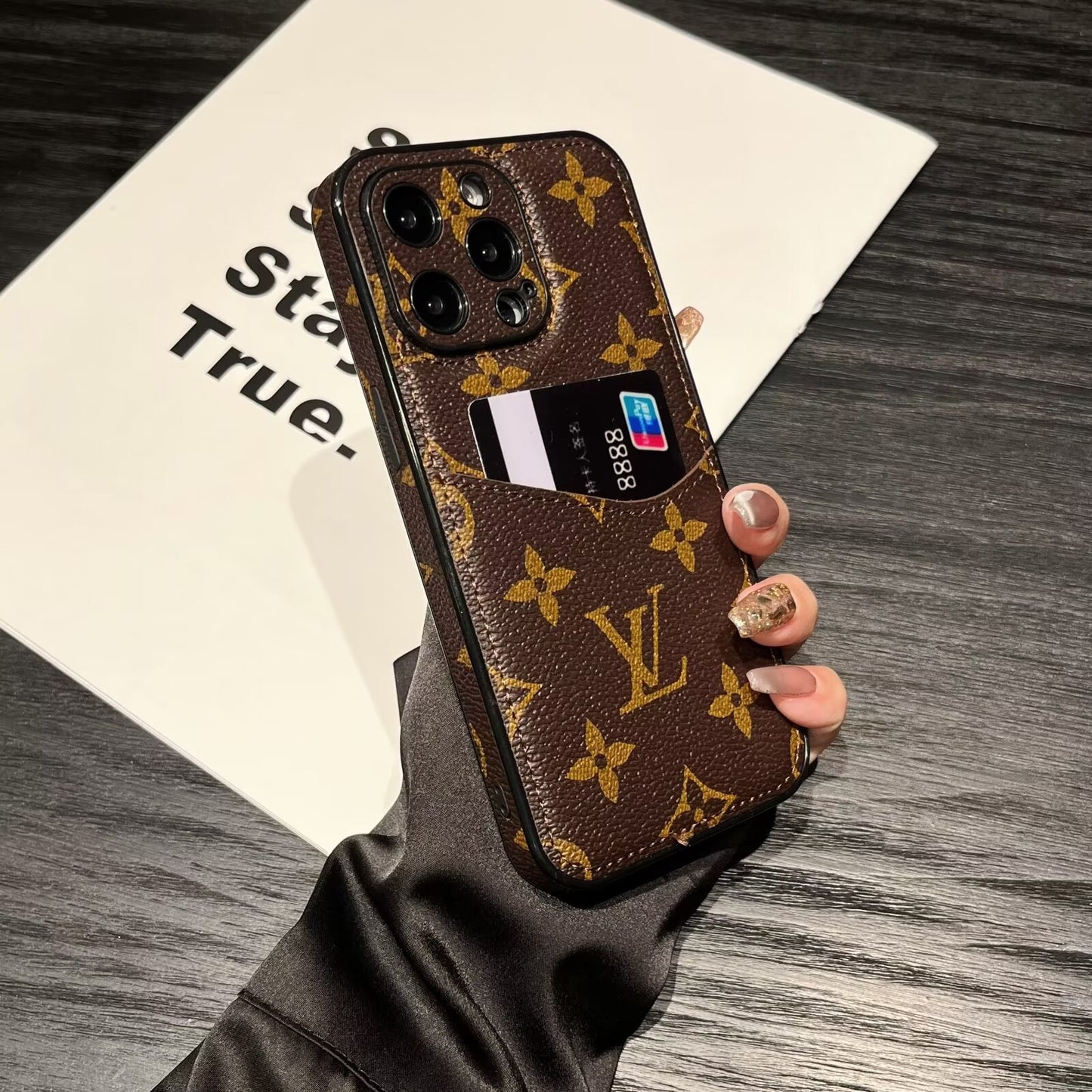奢華Gucci Ophidia GG皮革LV背卡Burberry蘋果iPhone手機殼