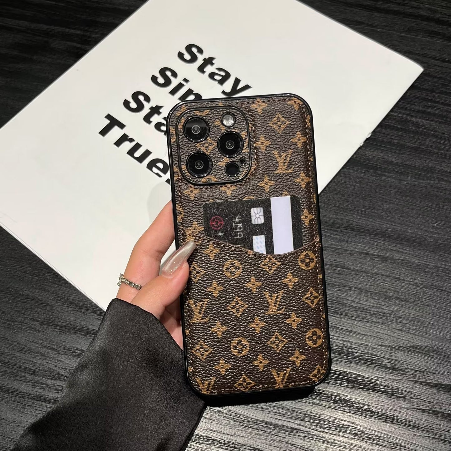 奢華Gucci Ophidia GG皮革LV背卡Burberry蘋果iPhone手機殼