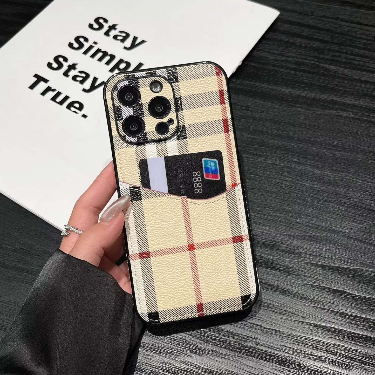 奢華Gucci Ophidia GG皮革LV背卡Burberry蘋果iPhone手機殼