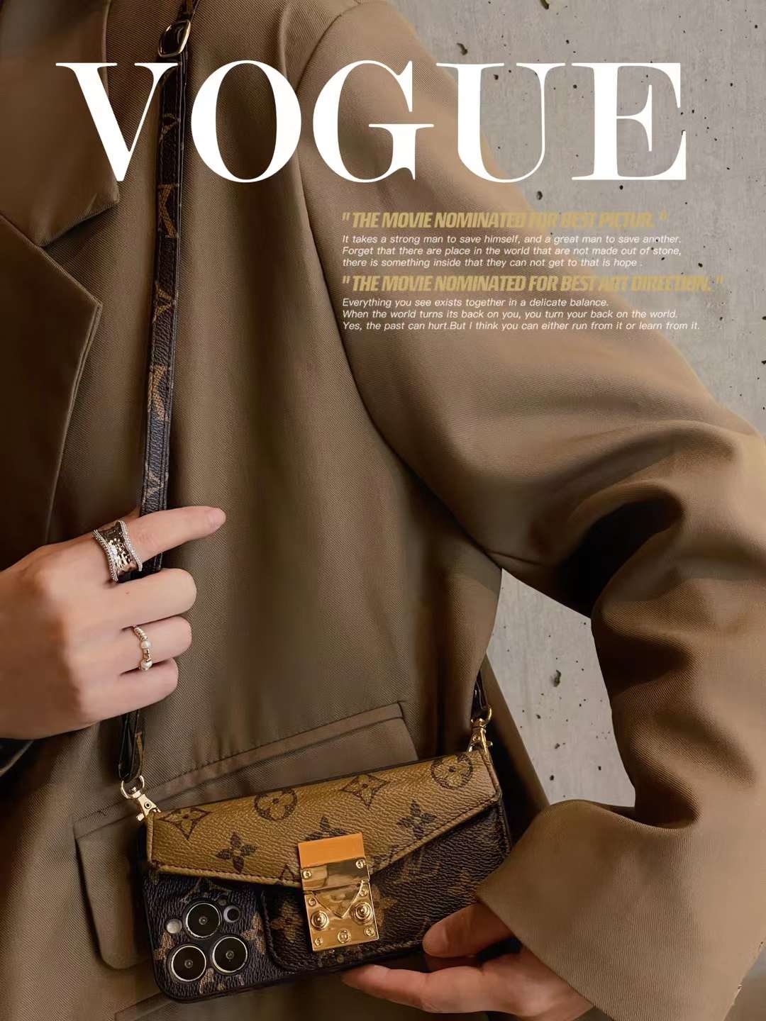 迷人的LV字母帆布皮Petite Malle Crossbody卡錢包蘋果iPhone手機殼