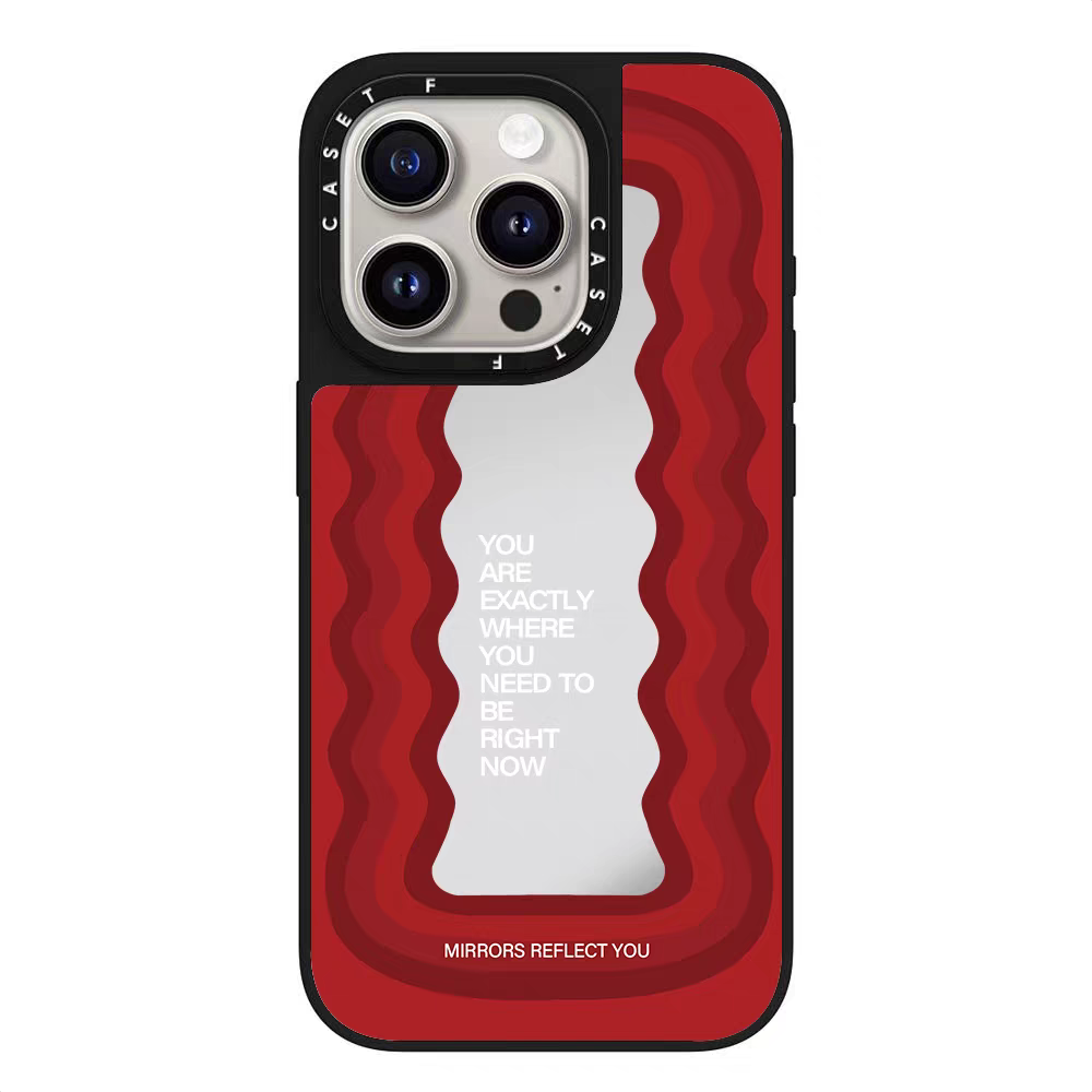 蘋果CASETi聯名勵志標語赵露思同款磁吸鏡面手機殼適用於iPhone13-16ProMax波浪14ProMaxs聯名個性12防摔保護套13硬殼15Pro