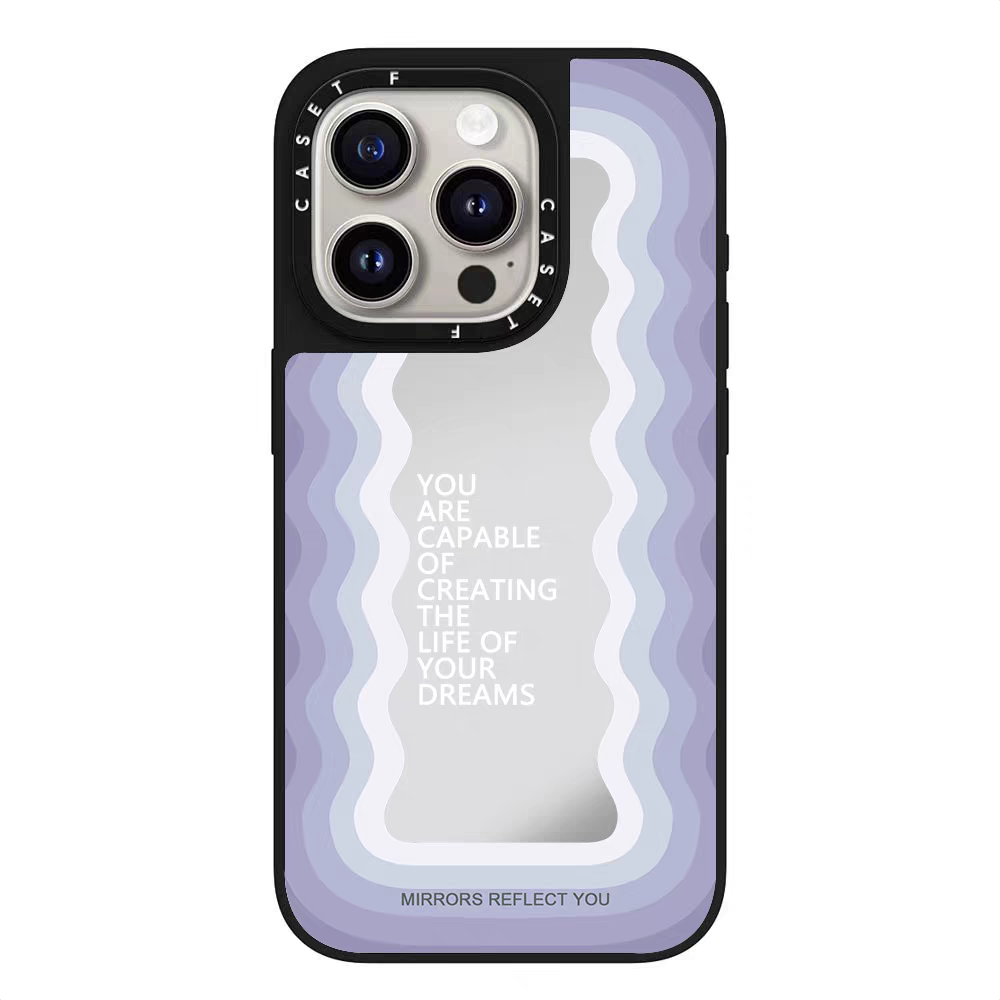 蘋果CASETi聯名勵志標語赵露思同款磁吸鏡面手機殼適用於iPhone13-16ProMax波浪14ProMaxs聯名個性12防摔保護套13硬殼15Pro