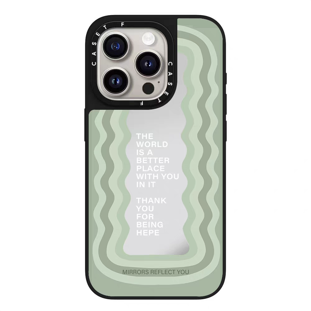 蘋果CASETi聯名勵志標語赵露思同款磁吸鏡面手機殼適用於iPhone13-16ProMax波浪14ProMaxs聯名個性12防摔保護套13硬殼15Pro