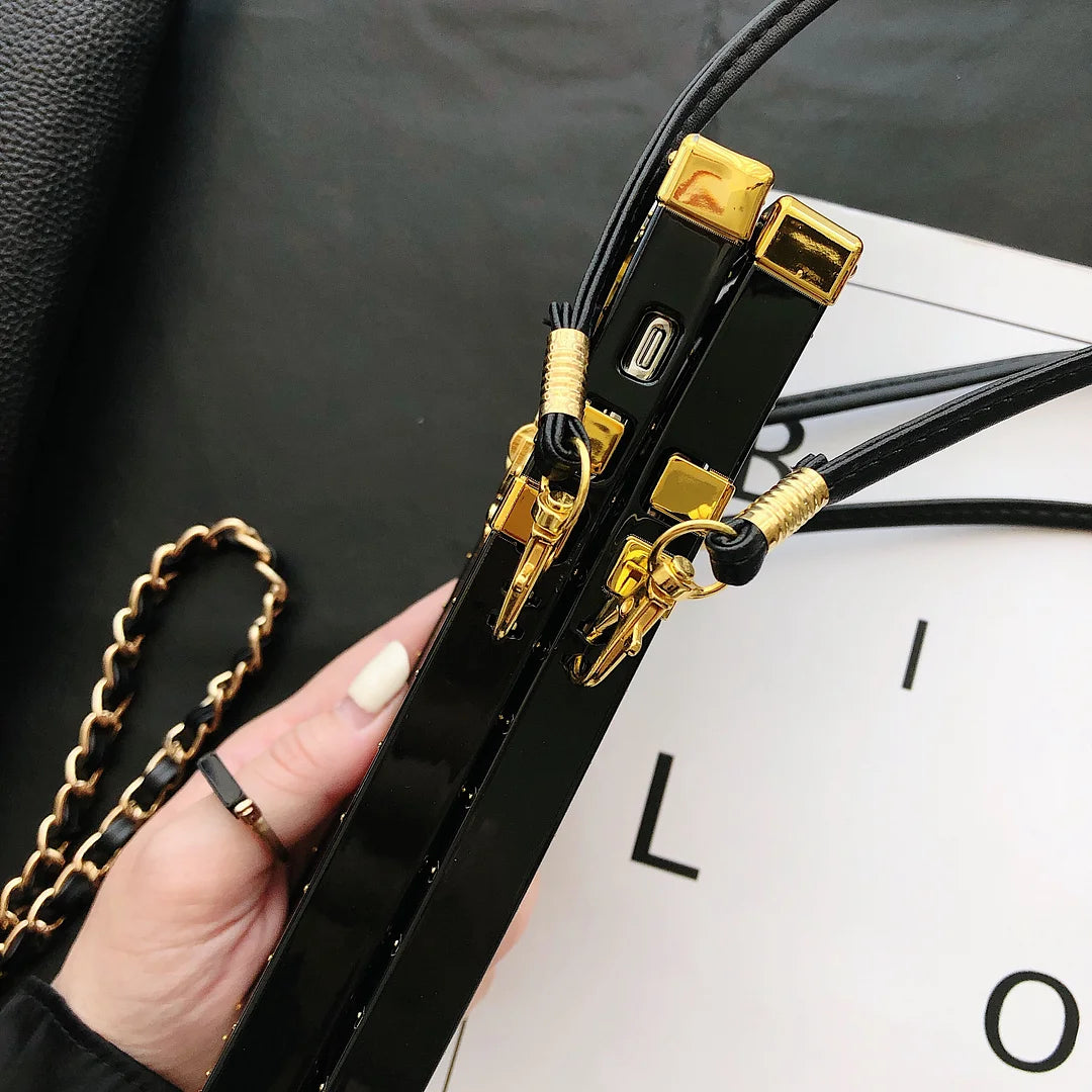 迷人的LV帆布皮革蘋果iPhone Crossbody手機殼三星Galaxy時尚封面