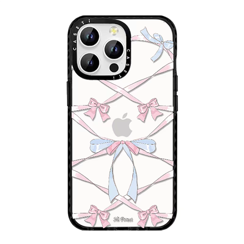 caseti兔子iPhone13—16蘋果手機殼韓系蝴蝶結絲帶猫咪鏡面亞克力透明矽膠防摔套磁吸女款