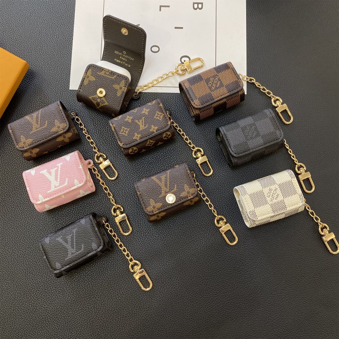 奢侈品LV字母棋盤帆布蘋果AirPods保護套