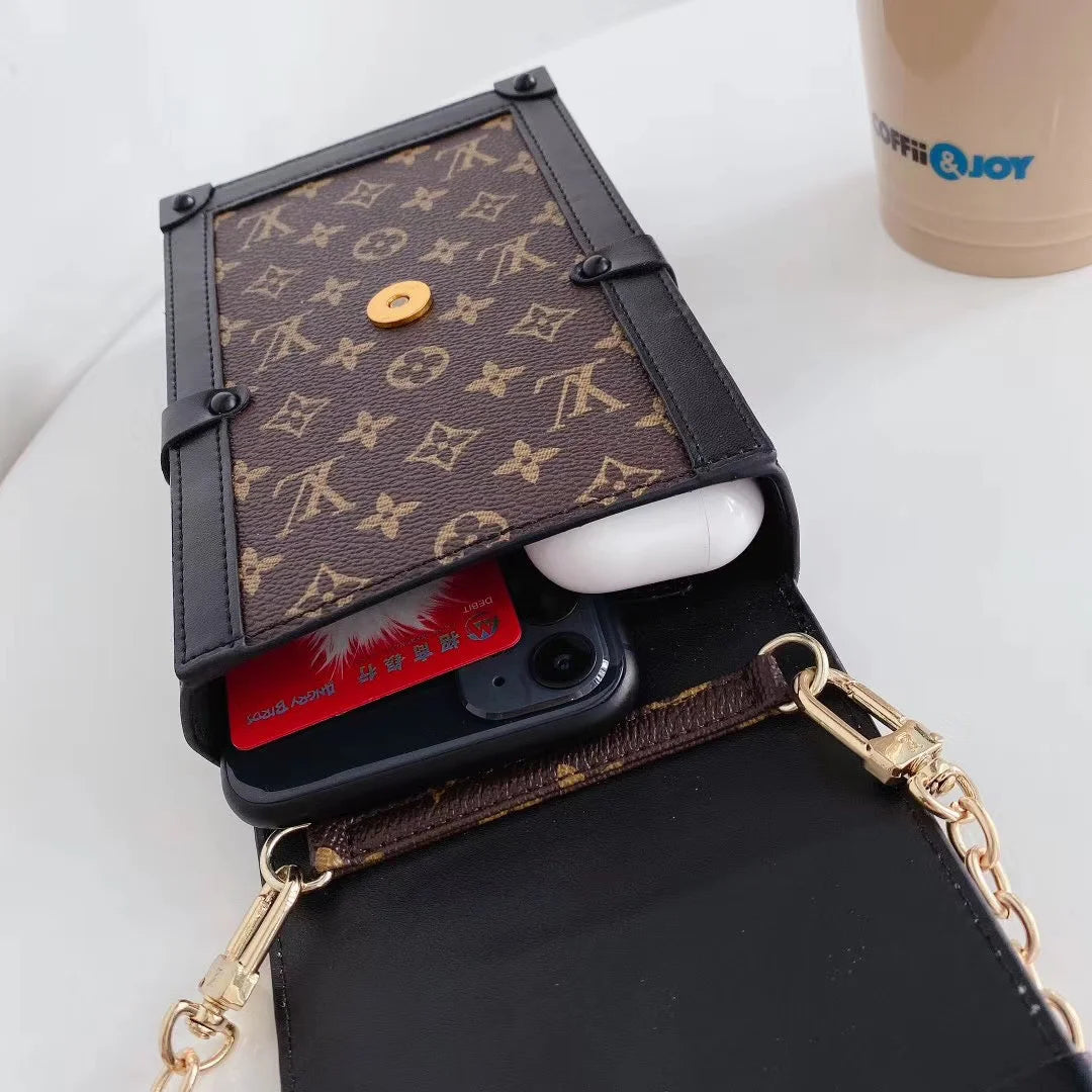 LV Petite Malle手提包單字母帆布和皮革斜挎包