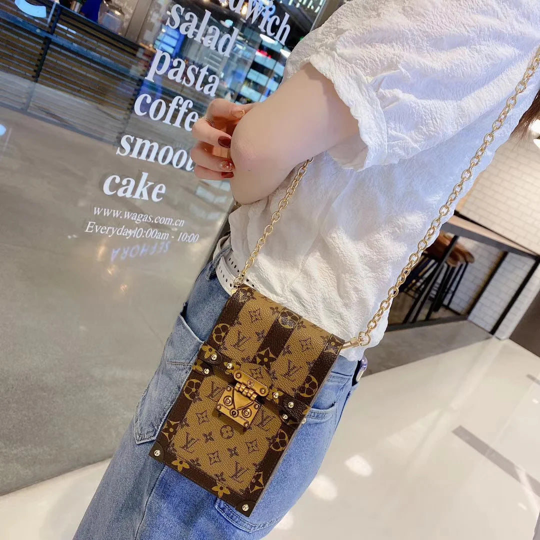 LV Petite Malle手提包單字母帆布和皮革斜挎包