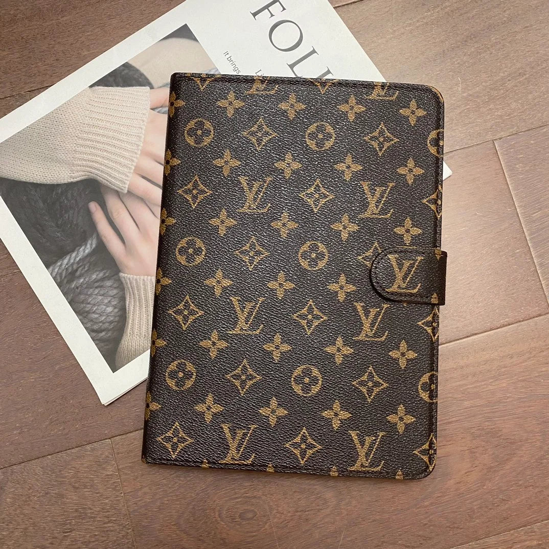 GLuxury Louis Vuitton帆布字母皮革清新夏季主題圖案蘋果iPad保護套