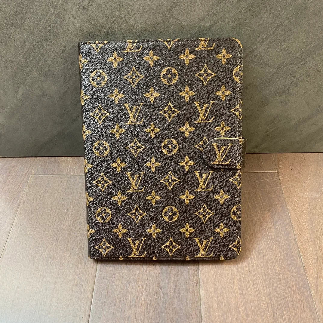 GLuxury Louis Vuitton帆布字母皮革清新夏季主題圖案蘋果iPad保護套