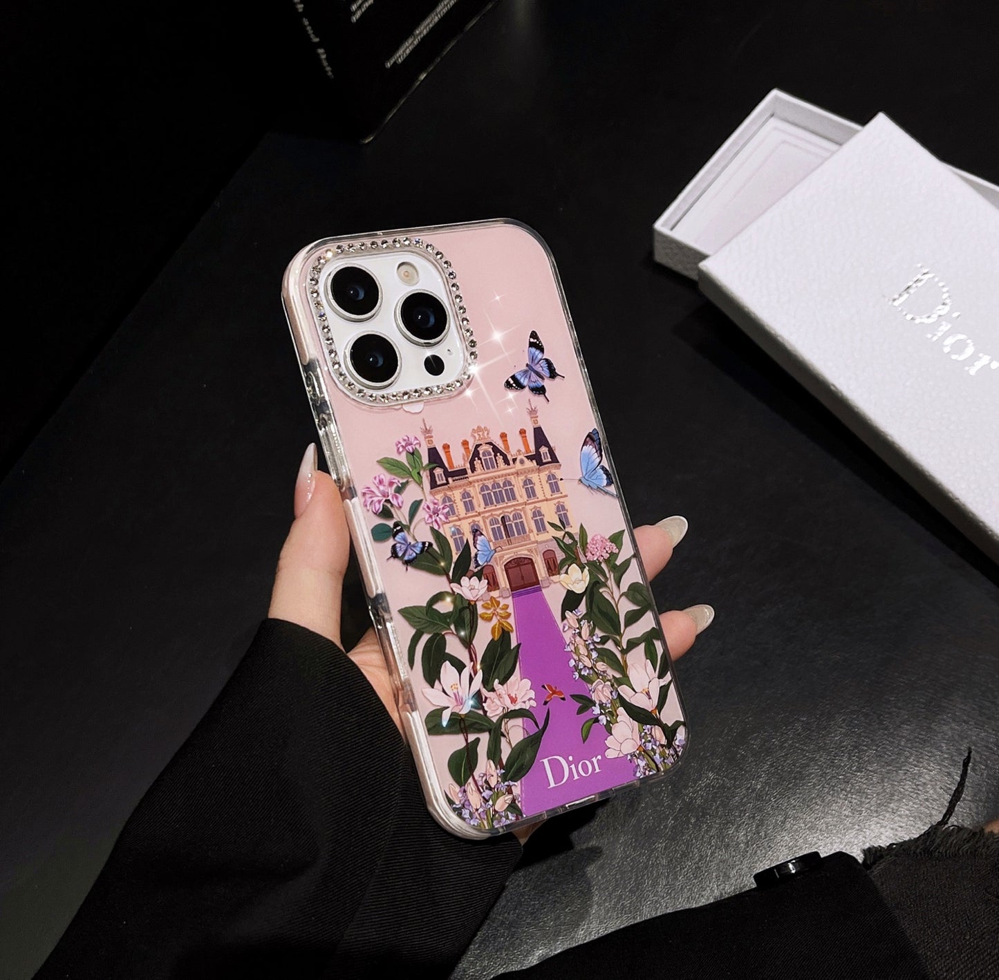 闪钻镜头✨Dior宫堡蝴蝶系列果冻壳🦋🌸🌺 高透加厚果冻亚克力,带防摔防震条