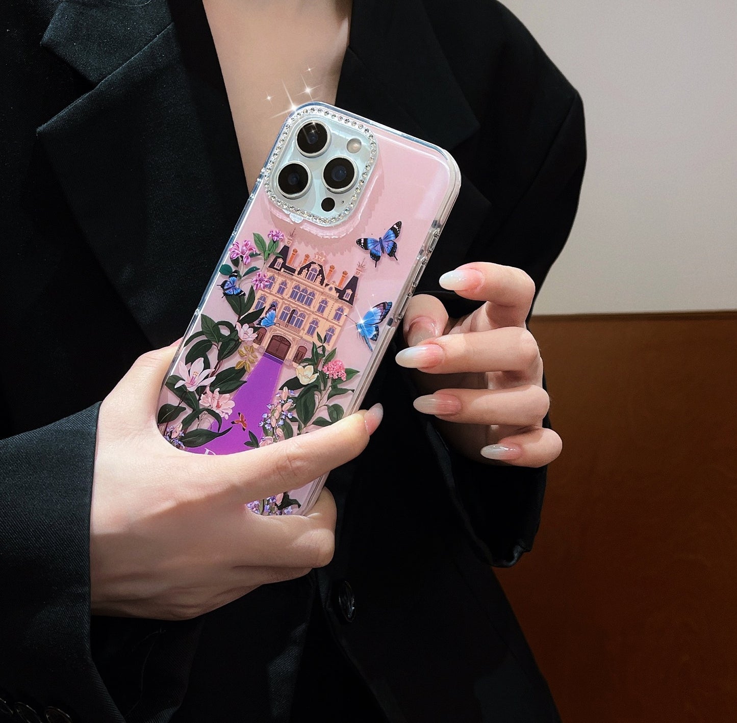 闪钻镜头✨Dior宫堡蝴蝶系列果冻壳🦋🌸🌺 高透加厚果冻亚克力,带防摔防震条