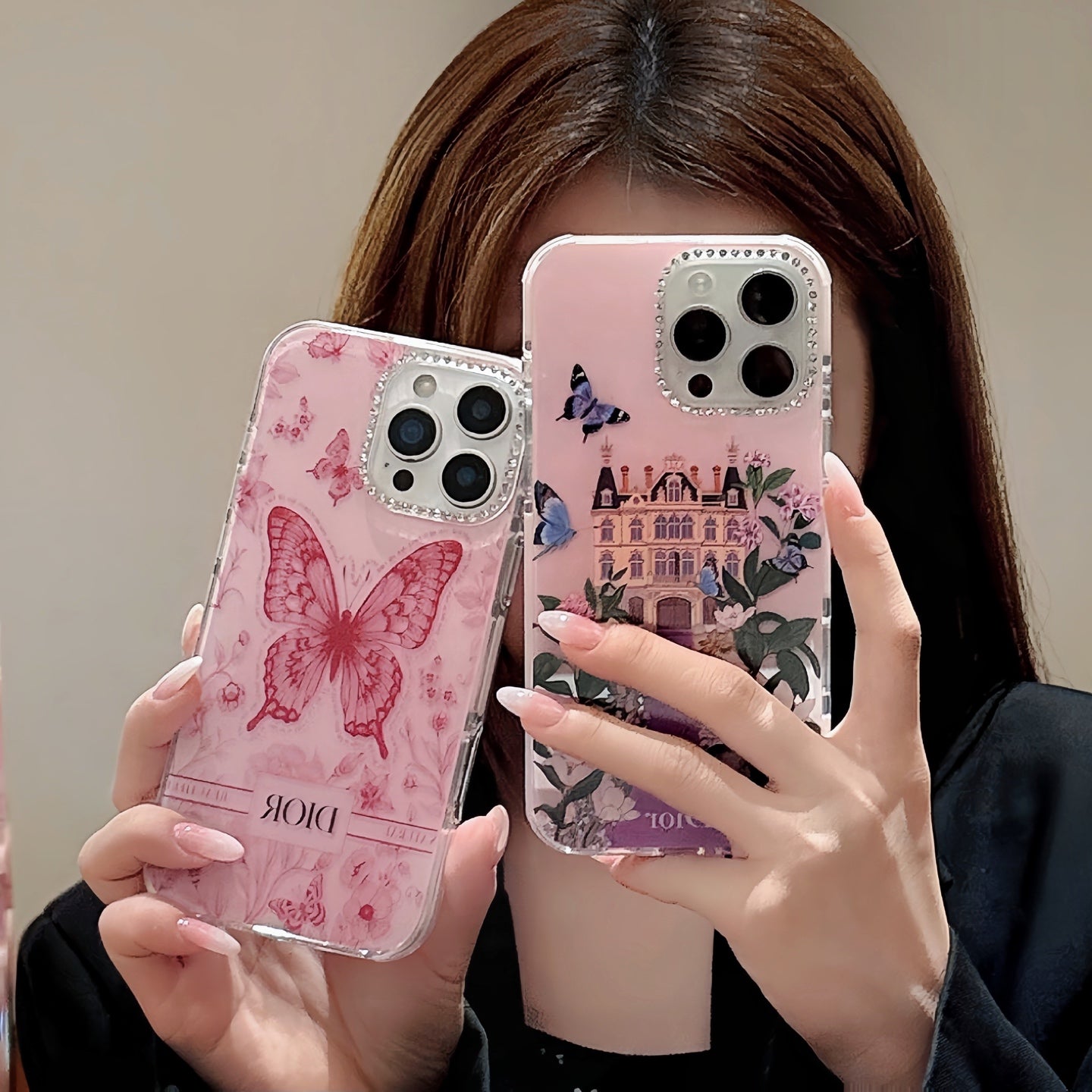 闪钻镜头✨Dior宫堡蝴蝶系列果冻壳🦋🌸🌺 高透加厚果冻亚克力,带防摔防震条