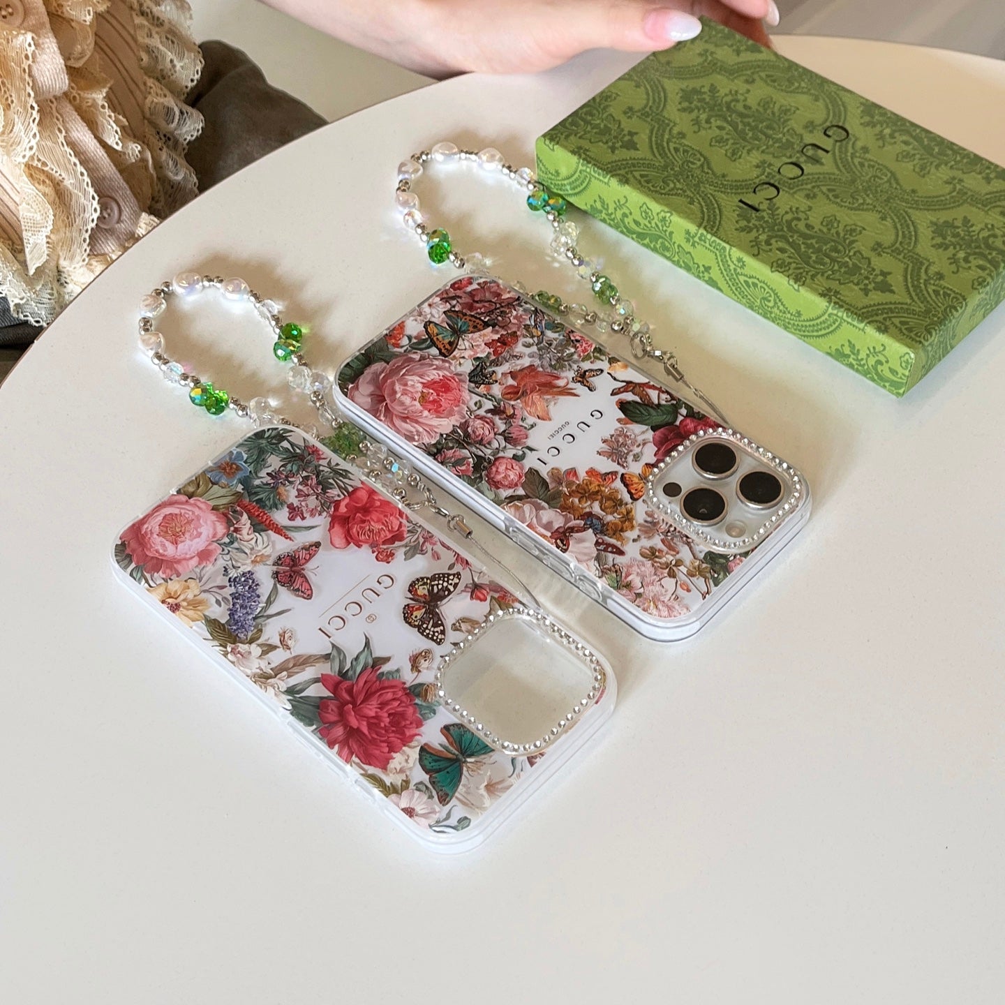 ✨✨诗家新品上架✨✨ 闪钻镜头✨Gucci花卉蝴蝶系列果冻壳🦋🌸🌷 高透加厚果冻亚克力,带防摔防震条🔥🔥
