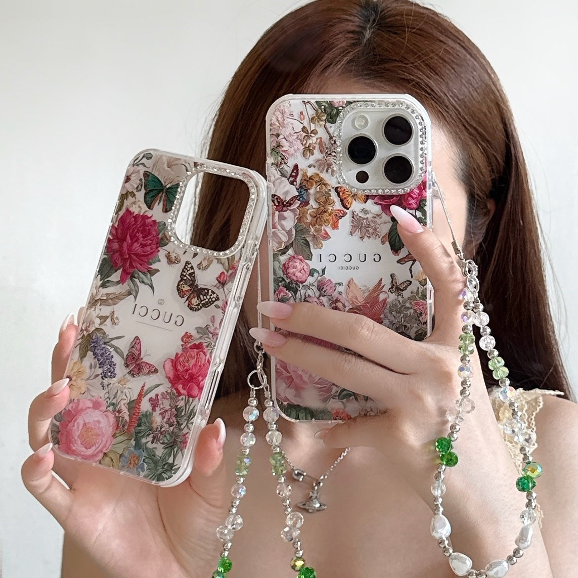 ✨✨诗家新品上架✨✨ 闪钻镜头✨Gucci花卉蝴蝶系列果冻壳🦋🌸🌷 高透加厚果冻亚克力,带防摔防震条🔥🔥