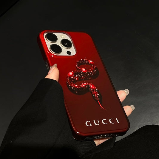 GUCCI紅蛇2025新款手機殼配水晶錶鏈
