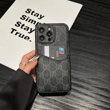 奢華Gucci Ophidia GG皮革LV背卡Burberry蘋果iPhone手機殼