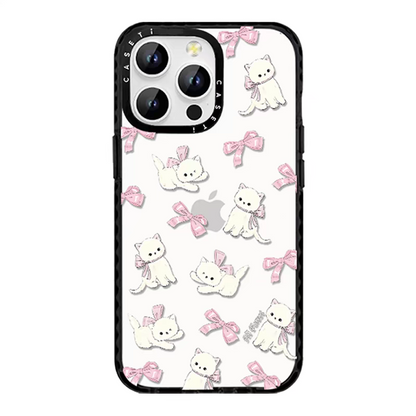 caseti兔子iPhone13—16蘋果手機殼韓系蝴蝶結絲帶猫咪鏡面亞克力透明矽膠防摔套磁吸女款