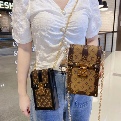 LV Petite Malle手提包單字母帆布和皮革斜挎包