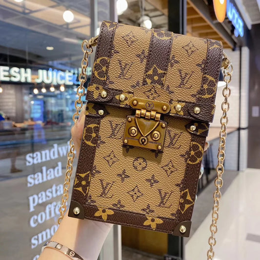 LV Petite Malle手提包單字母帆布和皮革斜挎包