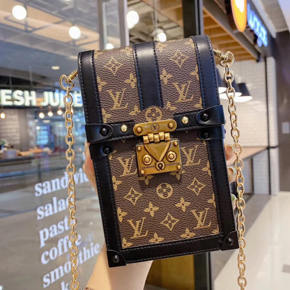 LV Petite Malle手提包單字母帆布和皮革斜挎包