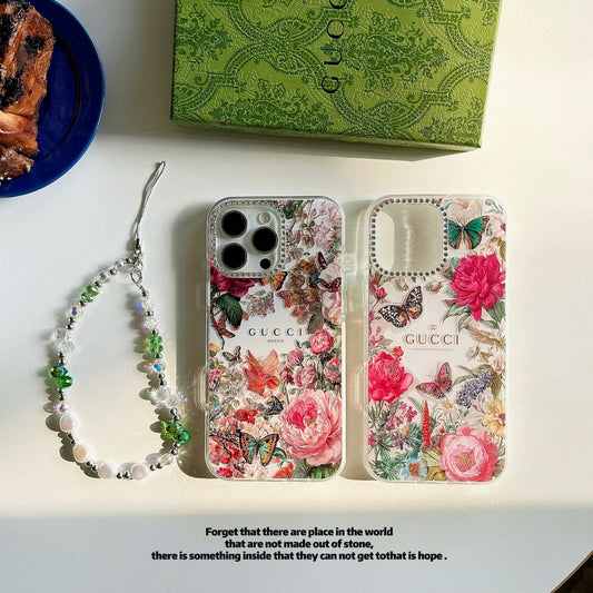 ✨✨诗家新品上架✨✨ 闪钻镜头✨Gucci花卉蝴蝶系列果冻壳🦋🌸🌷 高透加厚果冻亚克力，带防摔防震条🔥🔥