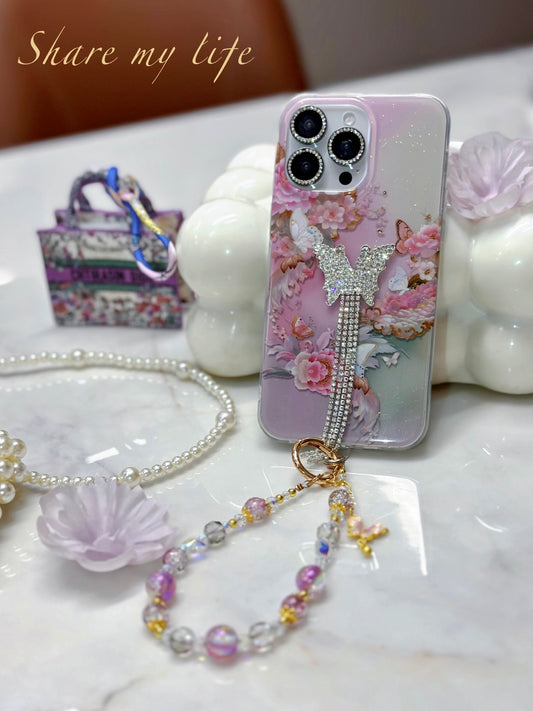 ✨✨诗家新款上架✨✨  东方美～蝴蝶闪钻流苏闪粉双面imd🌸🦋 大牌古典风～东方美😍😍 双层闪粉IMD+鎏金蝴蝶手链🩷💛💜