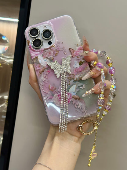 ✨✨诗家新款上架✨✨  东方美～蝴蝶闪钻流苏闪粉双面imd🌸🦋 大牌古典风～东方美😍😍 双层闪粉IMD+鎏金蝴蝶手链🩷💛💜